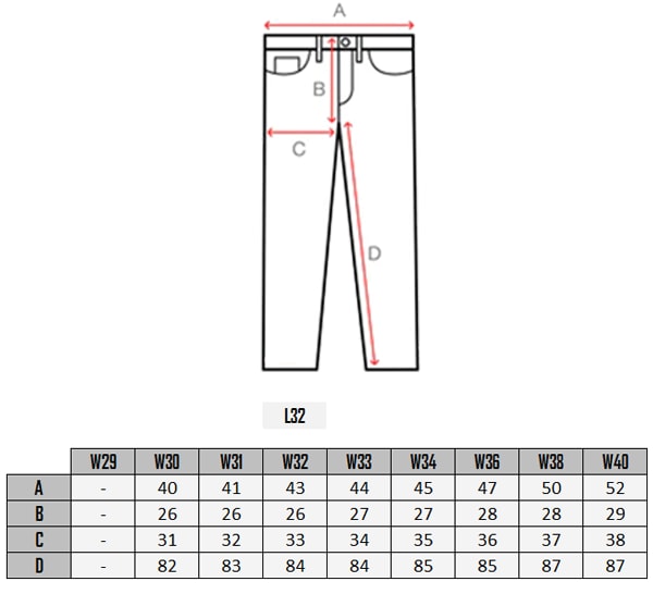  Salvatoro Cargo Skindbukser – Sort size table 