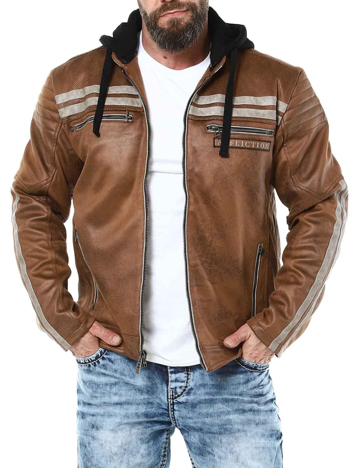 Affliction Quickstrike PU Skinnjacka - Brun Lars_2.jpg