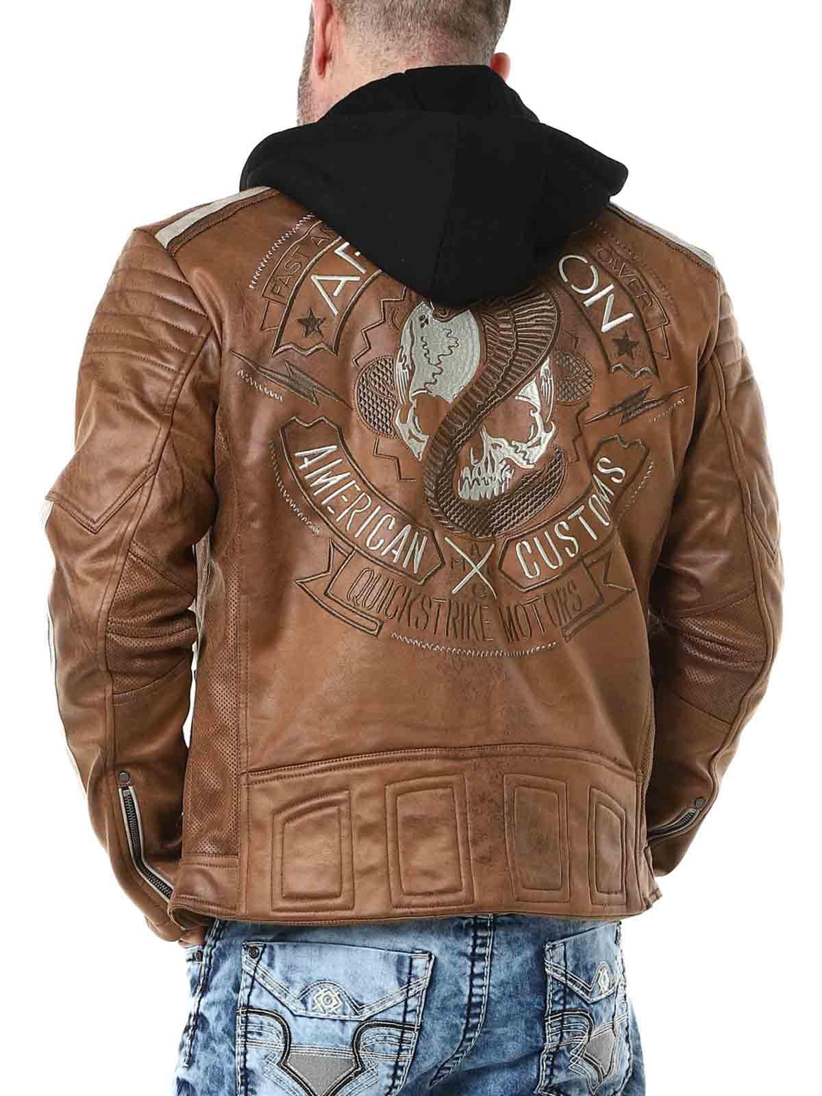 Affliction Quickstrike PU Skinnjacka - Brun Lars_4.jpg
