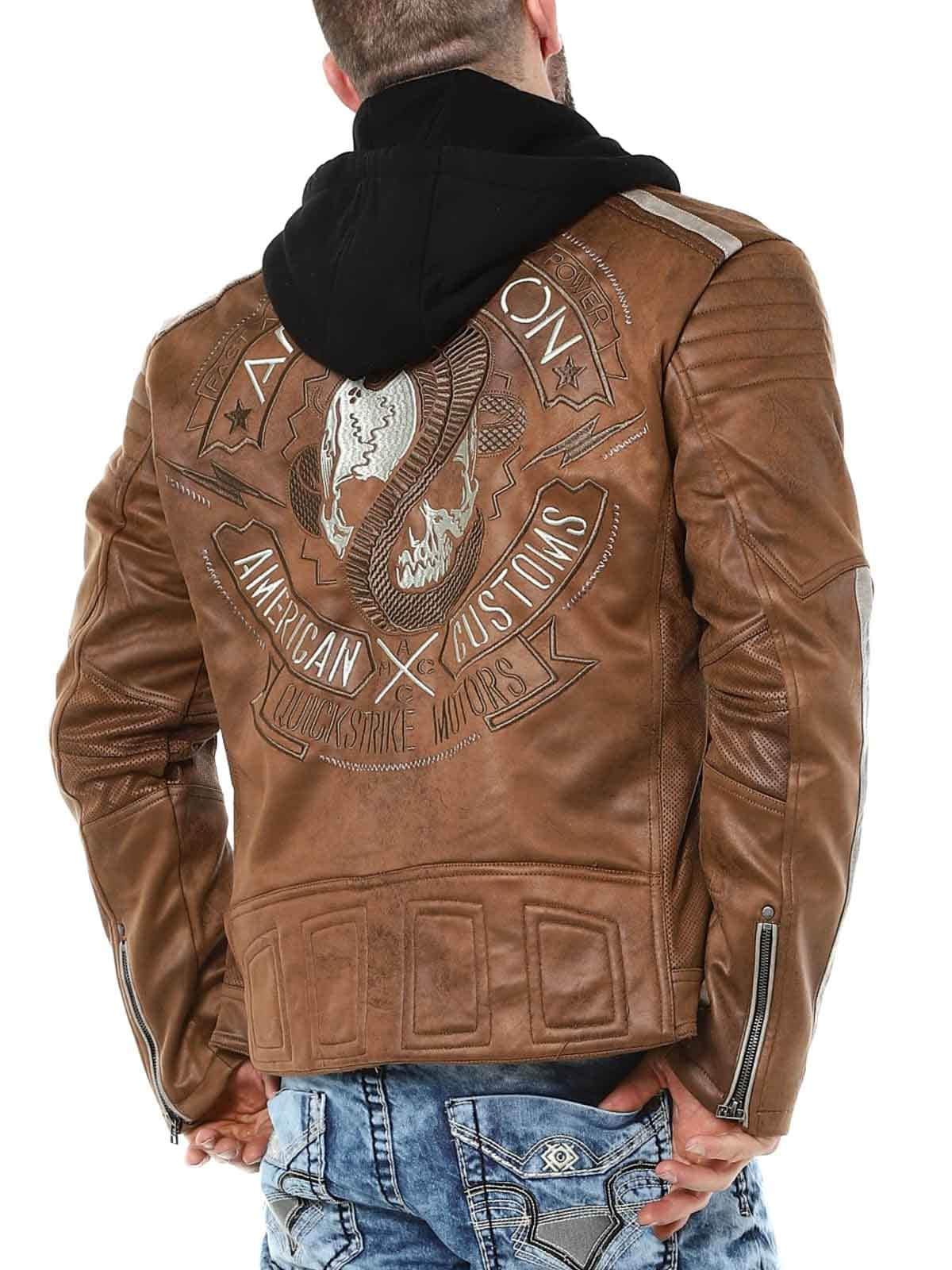 Affliction Quickstrike PU Skinnjacka - Brun Lars_5.jpg