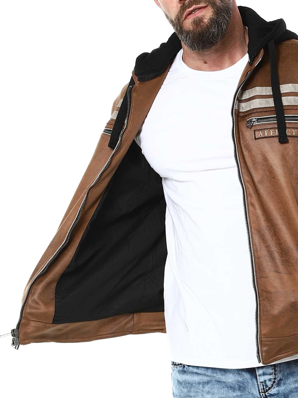Affliction Quickstrike PU Skinnjacka - Brun Lars_7.jpg
