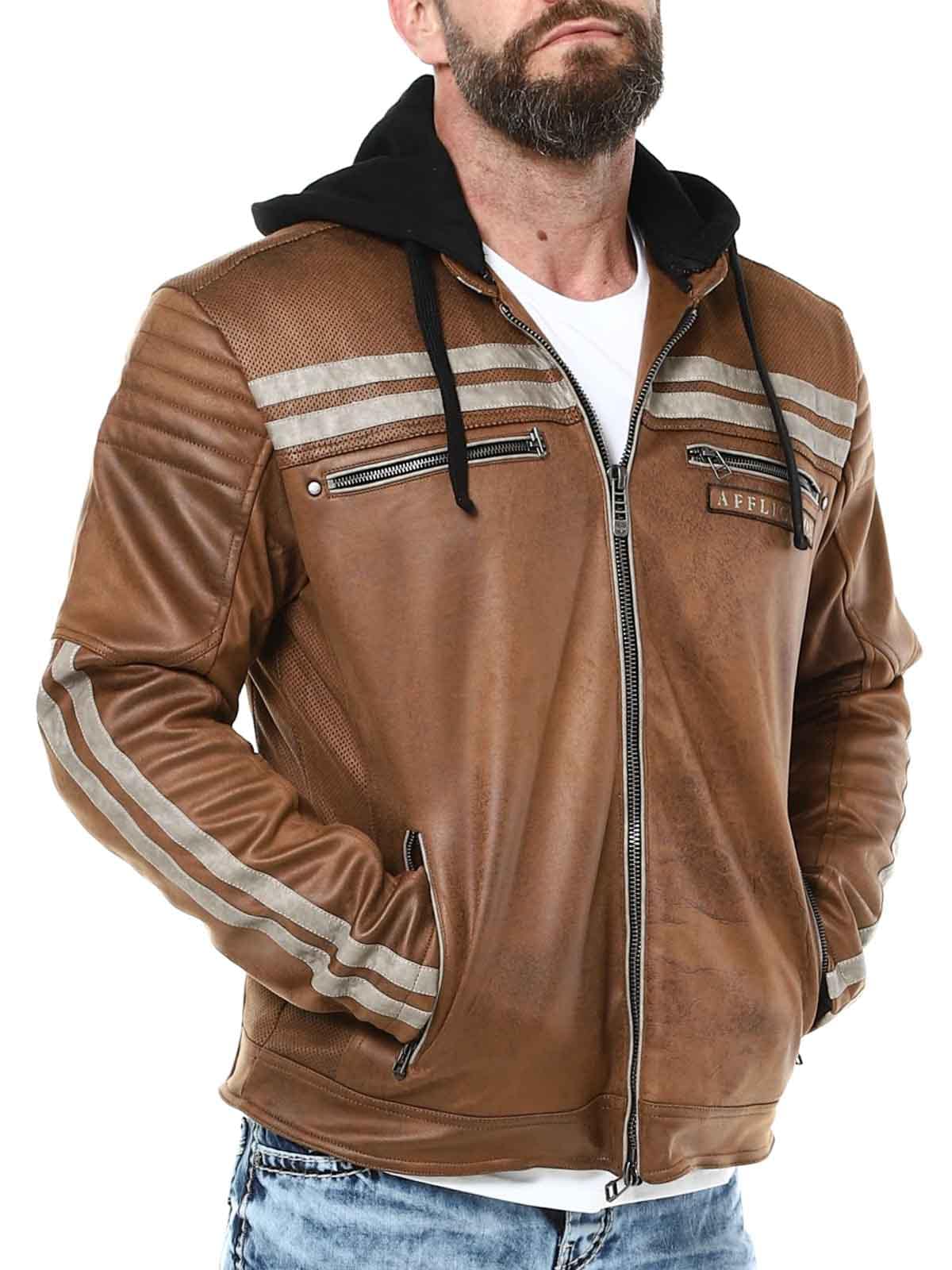 Affliction Quickstrike PU Skinnjacka - Brun Lars_9.jpg