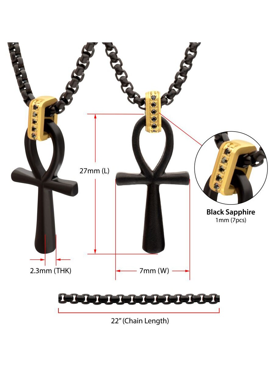 Ankh Pendant Inox Halsband - Black 4.jpg