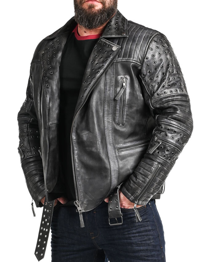 RD Salvator Biker Skindjakke - Mørkegrå