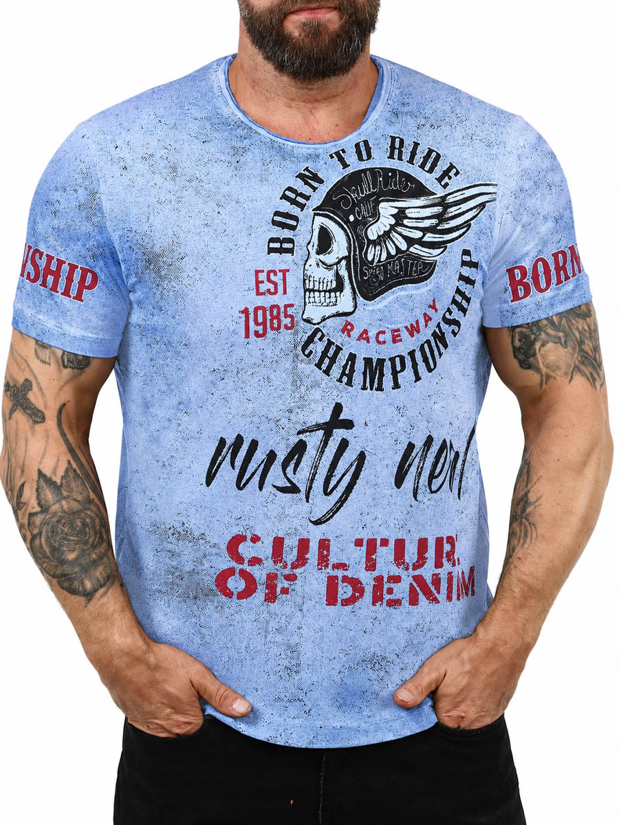 Born To Ride T-shirt Blue Main.jpg