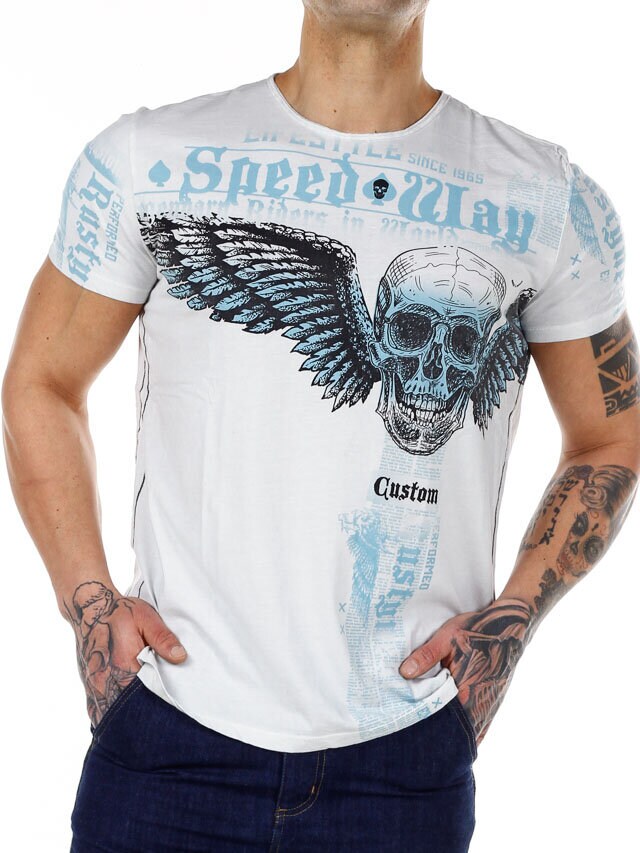 Custom Wings T-shirt - Grå/Blå