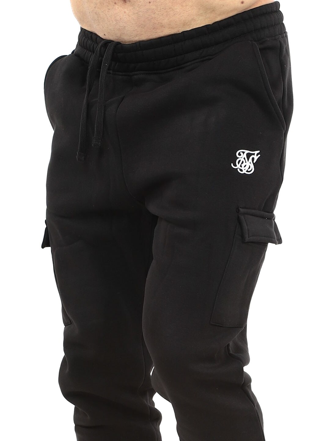 Essentials SikSilk Cargo Sweatpants - BLACK_6.jpg