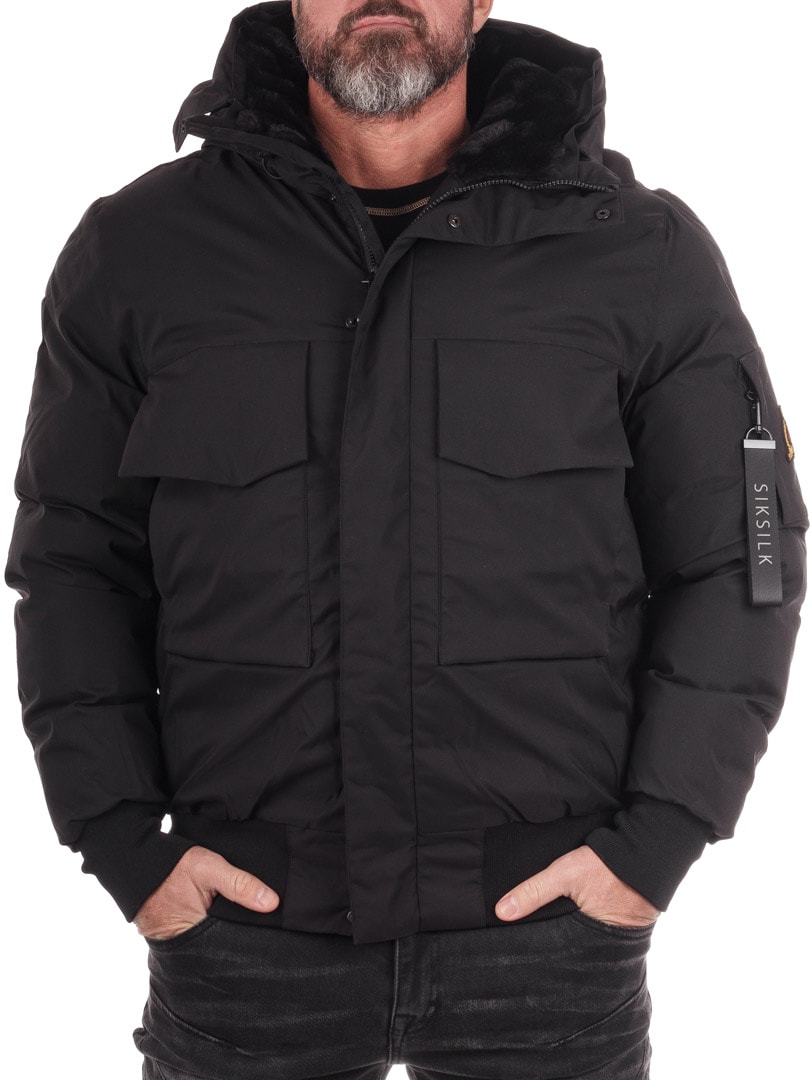 Hooded Bomber SikSilk Vinterjacket Black_5.jpg