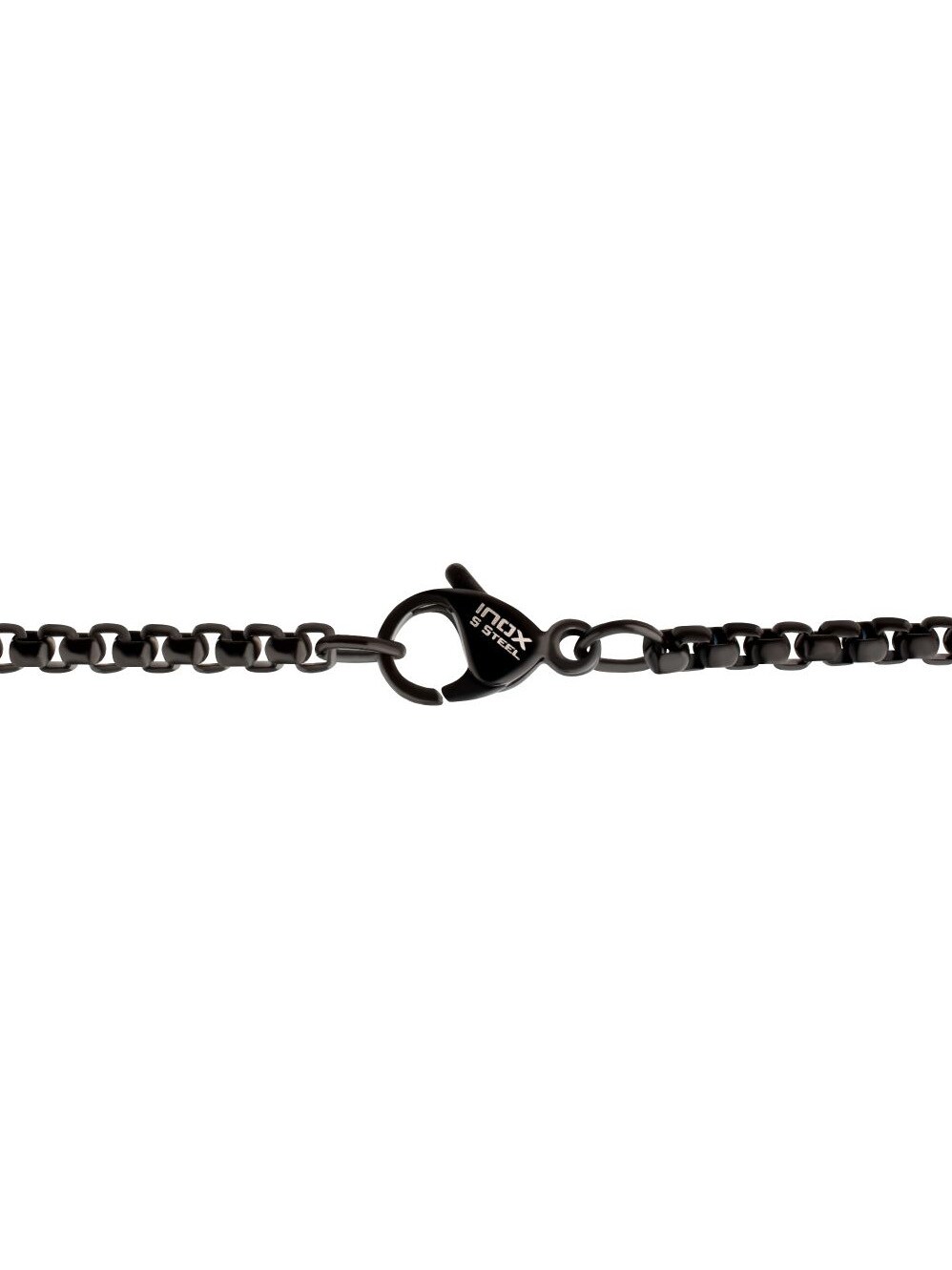 Horn Pendant Inox Halsband - Svart 2.jpg