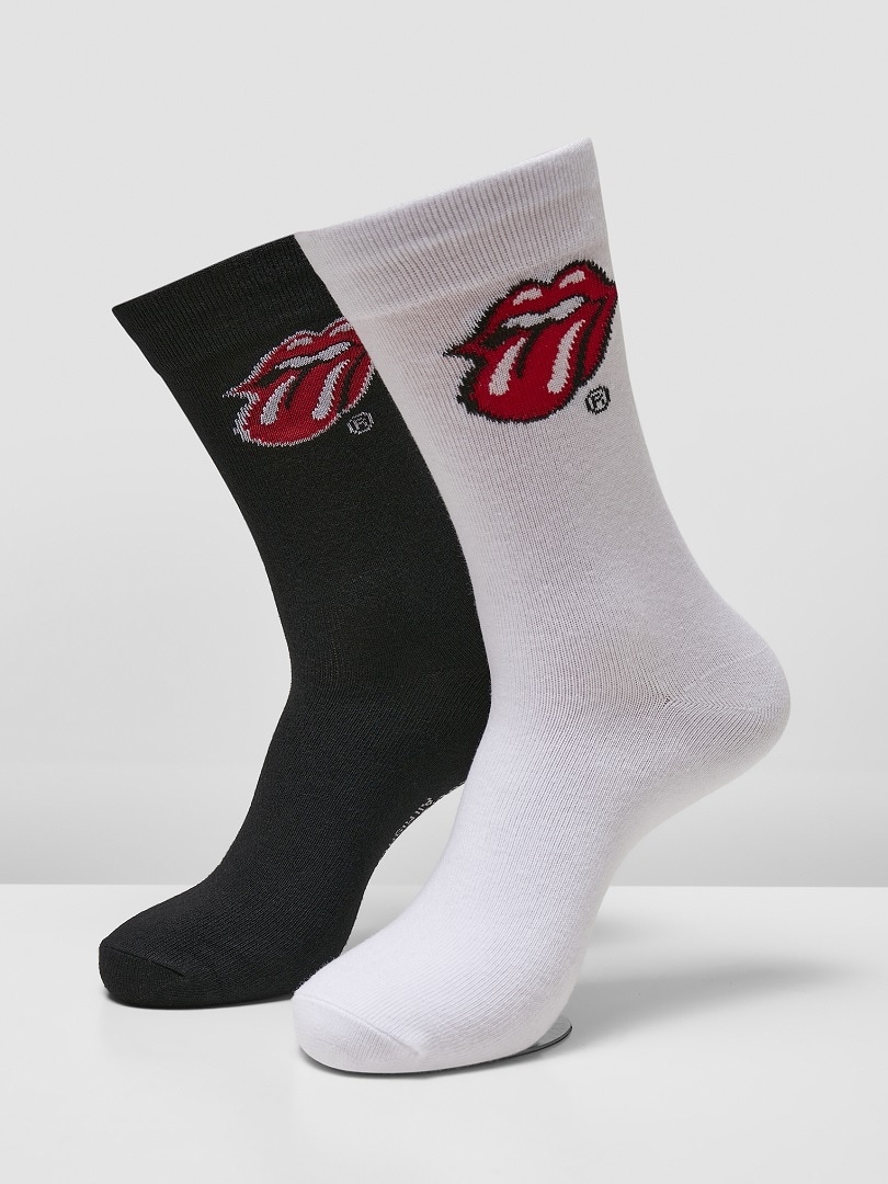 2-Pak Rolling Stones Tongue Strømper - Sort/Hvid
