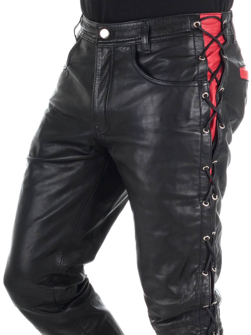 Rock Denim Premium Nitro Leather Pants Black Red_7.jpg