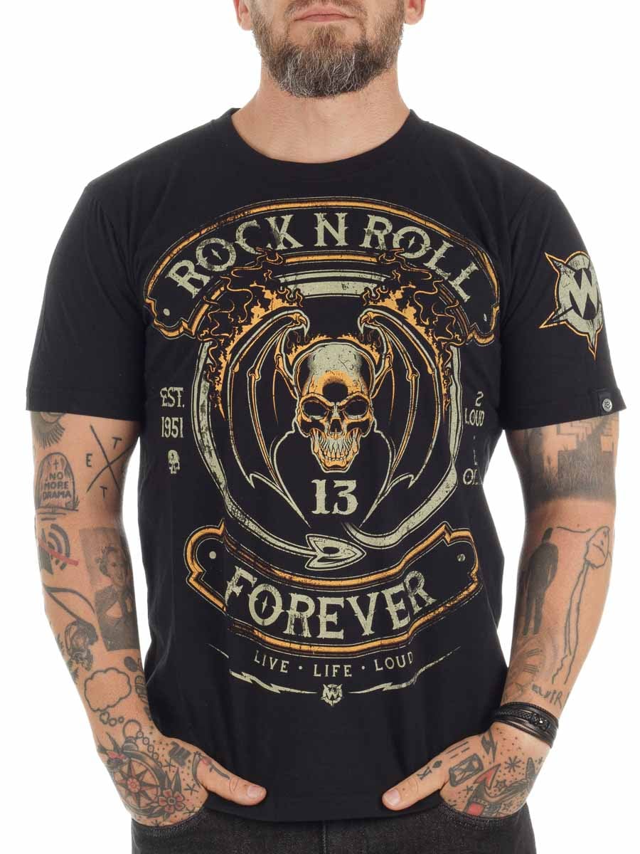 Rock N Roll Forever Wornstar T-shirt Black_1.jpg