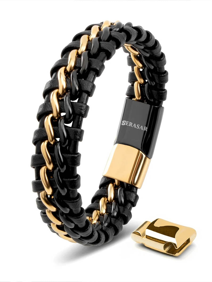 Serasar Steel Leather Armband b015.jpg