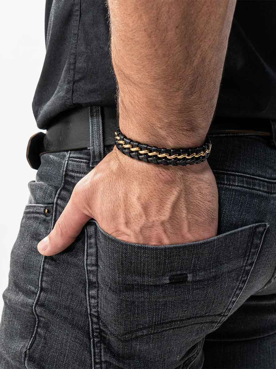 Serasar Steel Leather Armband b015 2.jpg