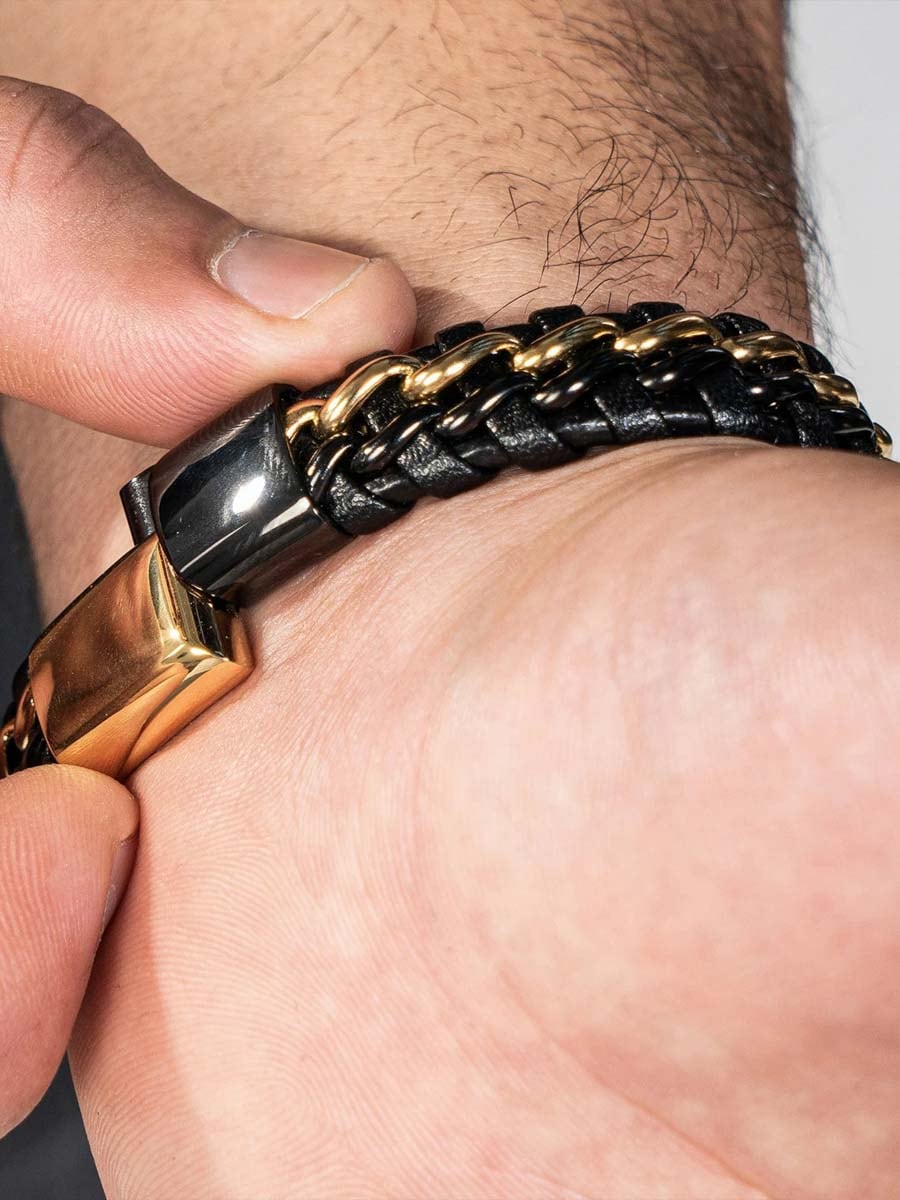 Serasar Steel Leather Armband b015 4.jpg