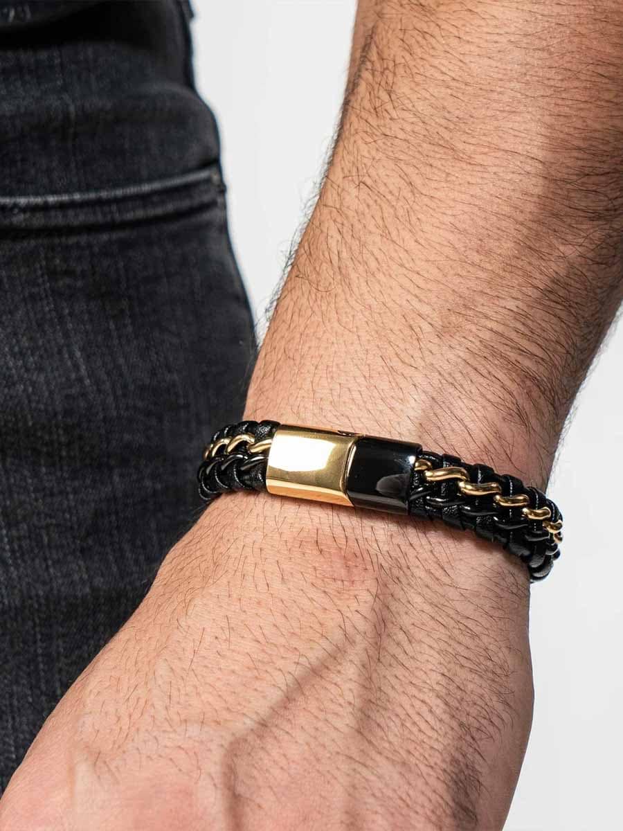 Serasar Steel Leather Armband b015 5.jpg