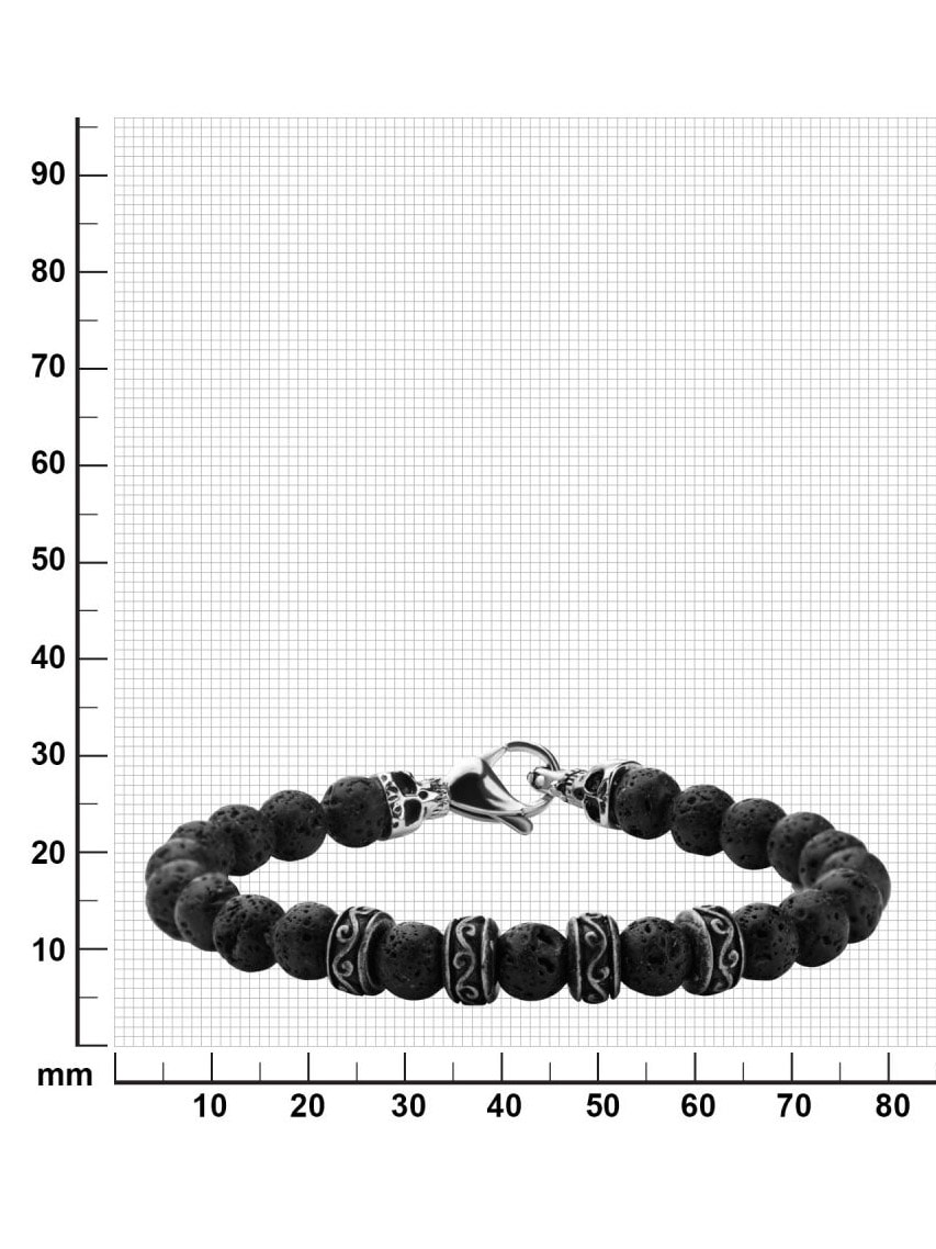 Skull Lava Inox Armband - Svart 2.jpg