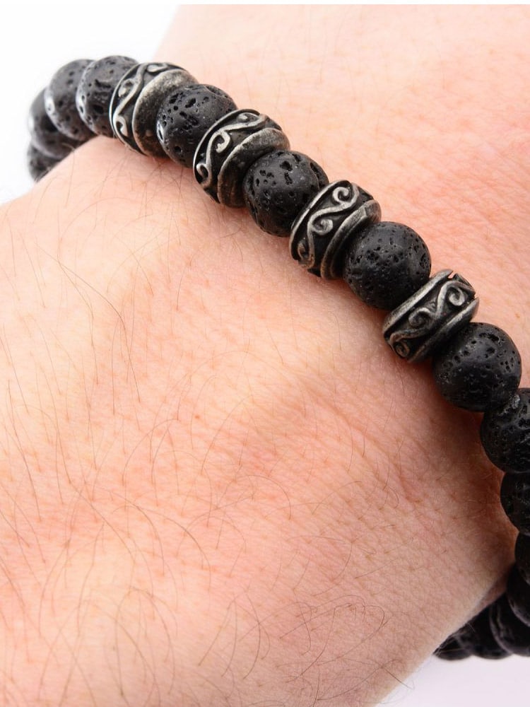 Skull Lava Inox Armband - Svart 4.jpg