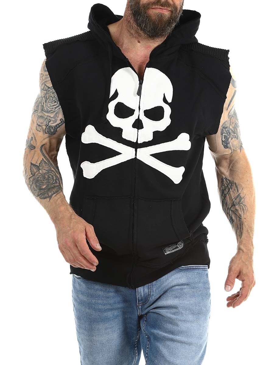 White Skull Wornstar Sleeveless Hoodie Black_5.jpg
