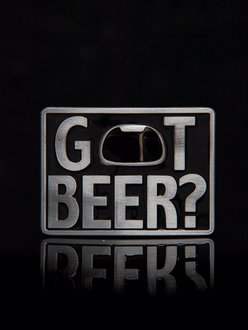 Got Beer? Cap Opener Bæltespænde - Sølv/Sort