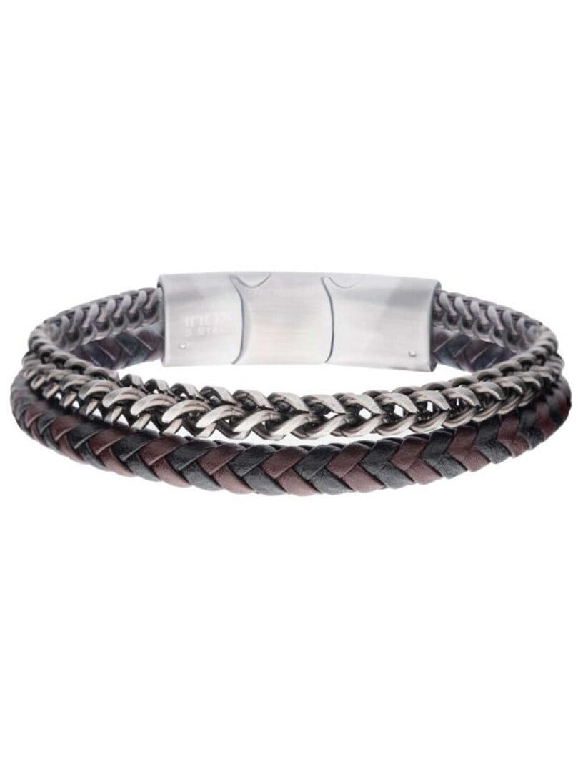Foxtail Chain Inox Armbånd - Sort/Sølv