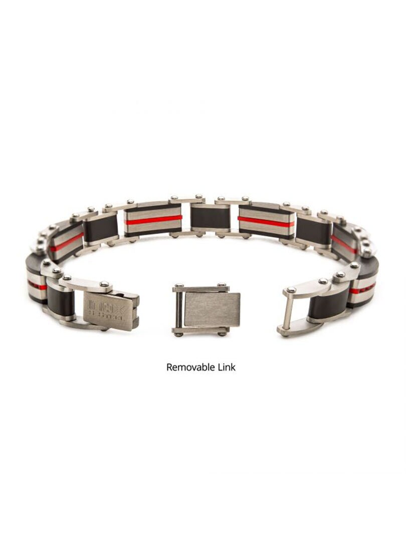Plated Dante Inox Armbånd - Sort/Rød