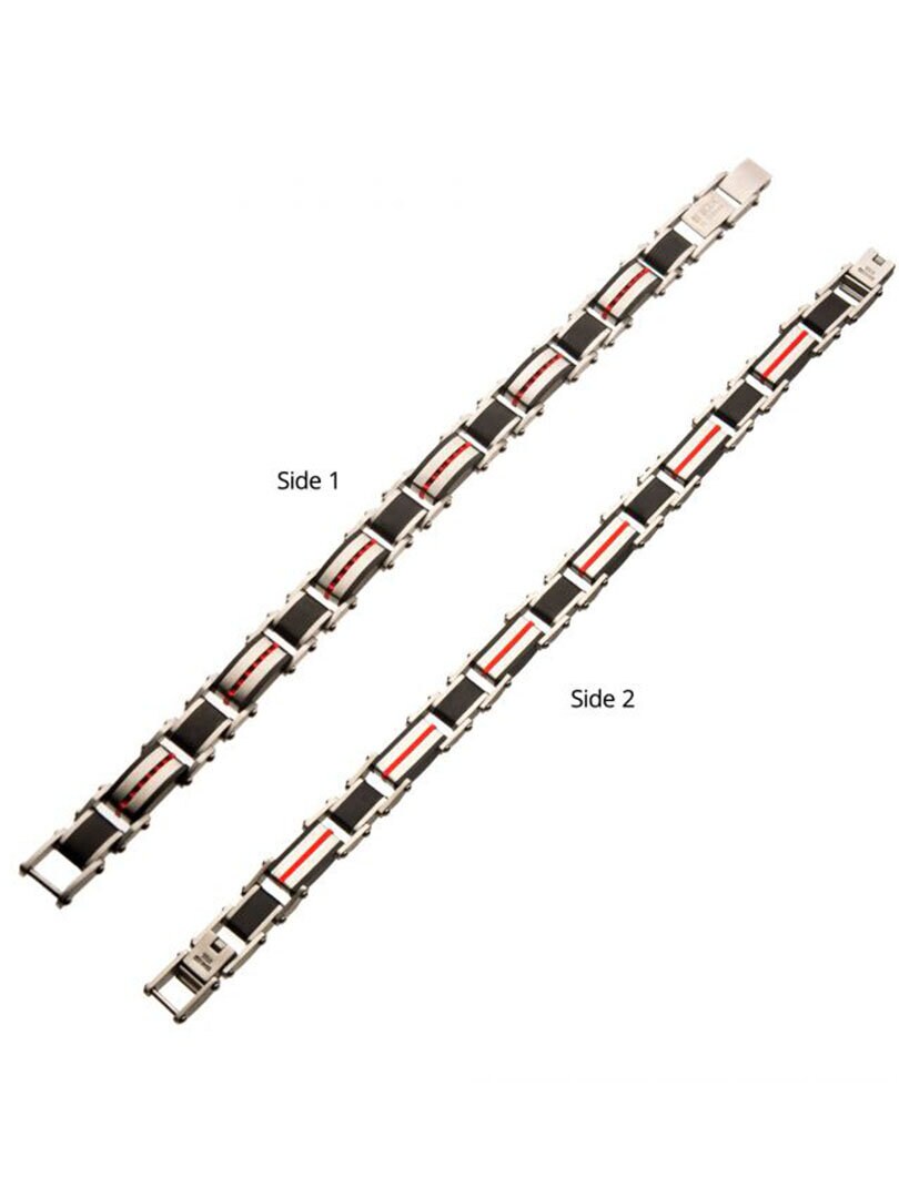 Plated Dante Inox Armbånd - Sort/Rød