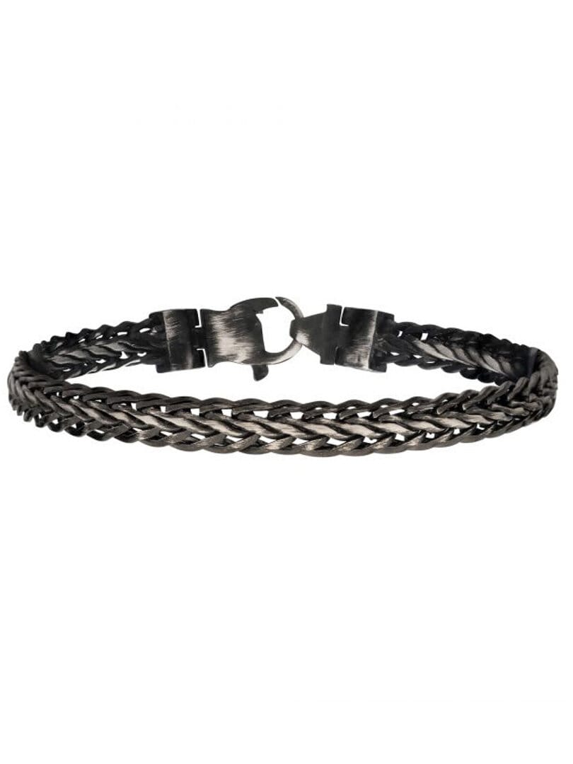 Spiga Chain Inox Armbånd - Sort/Sølv