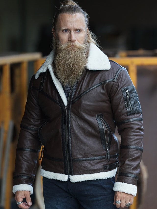 RD Atrax Aviator Foret Skindjakke - Mørkebrun