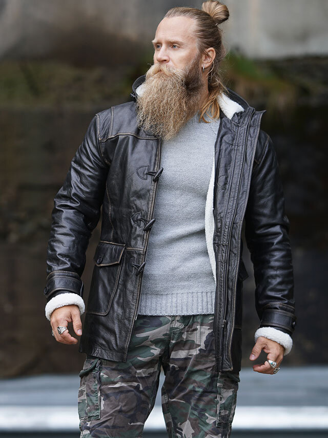 RD Matan Foret Skindfrakke - Vintage Black