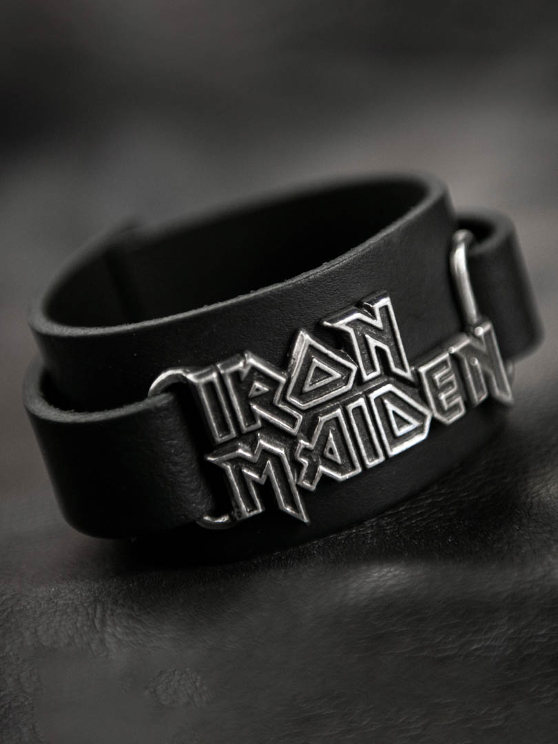 Iron Maiden Læder Armbånd - Sort